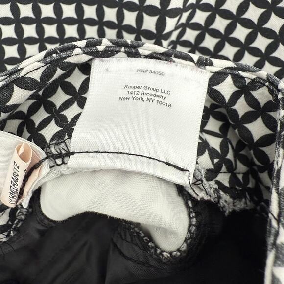 Jones Studio Women’s Pants Size 4 Black White Geometric Print Ankle Trousers Car - Picture 5 of 10